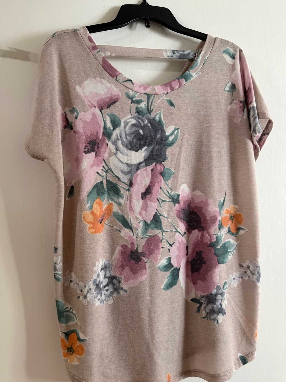Sew In Love Dusty Pink Floral Short Sleeve Top